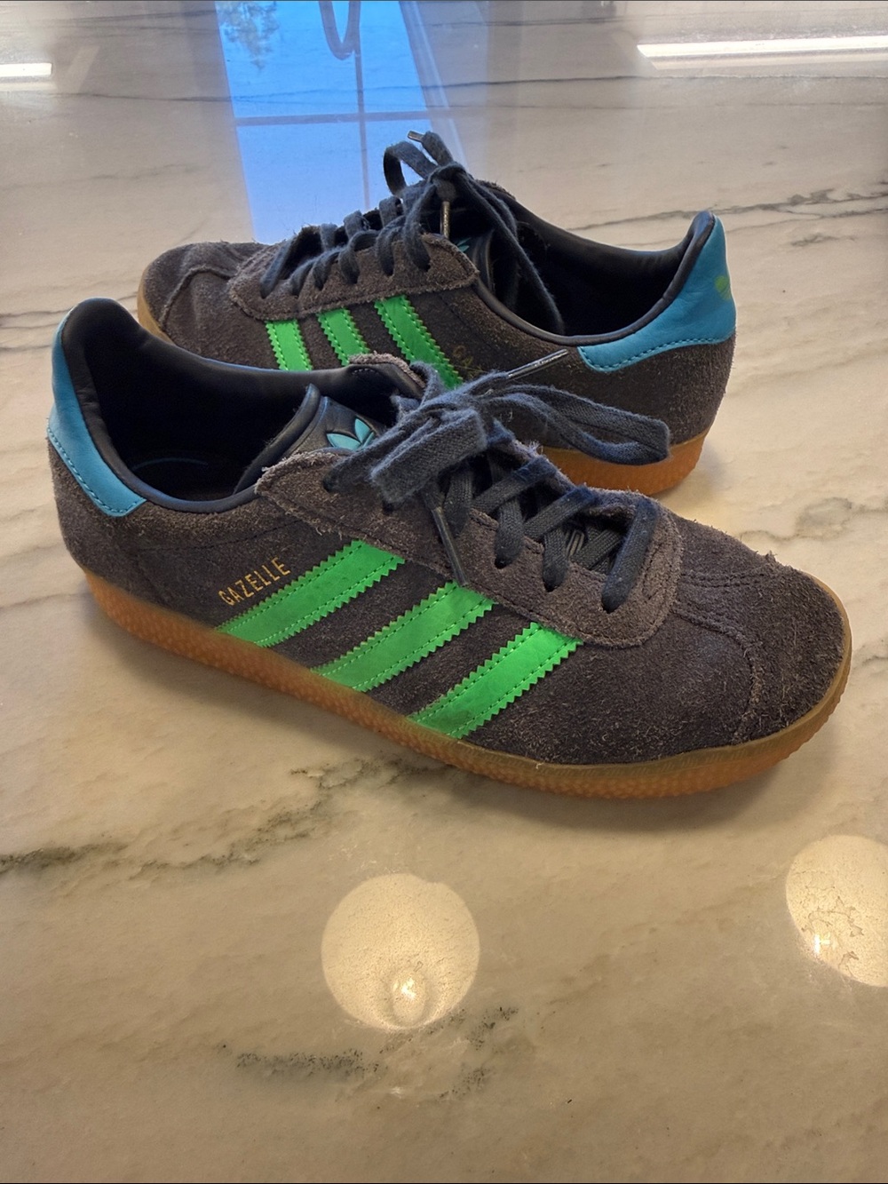 Kids Adidas Gazelle, size 2.5 (worn once)